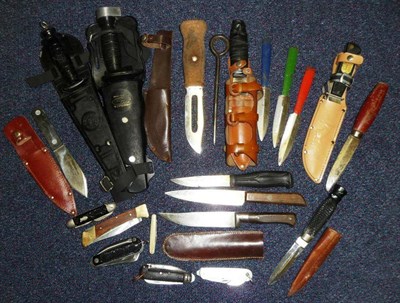 Lot 143 - A Collection of Twenty Knives, including a William Rodgers Fisherman's Knife, the ";I cut my...