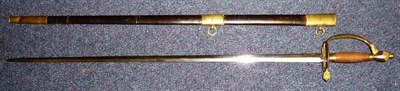 Lot 162 - A George III 1796 Pattern Officer's Sword, the 72cm double edge diamond section steel blade...