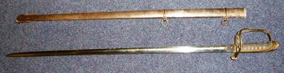 Lot 163 - A Victorian 1854 Pattern Infantry Officer's Sword, the 84cm single edge fullered steel blade etched