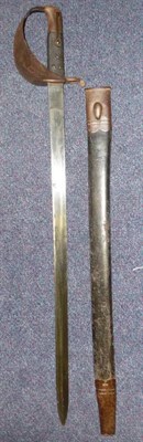 Lot 182 - A British 1871 Pattern Naval Cutlass Bayonet, the 65.5cm single edge steel blade stamped WD,...