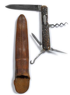 Lot 207 - An Underwood ";Harewood Knife";, with folding lock blade stamped with maker's name, steel frame...