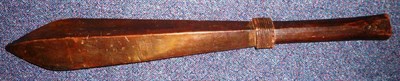 Lot 224 - A South Sea Islands Wood Club, possibly Samoan, of lozenge section, with an eight reeded collar and