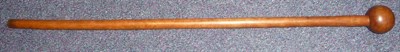 Lot 228 - A Zulu Knobkerrie, with small globular head and slightly tapering cylindrical haft, 78cm