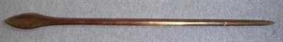 Lot 238 - A Solomon Islands Paddle Club, the leaf shape blade with raised medial ridge to each side, with...