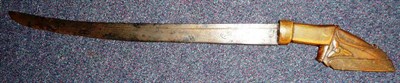 Lot 251 - An Eastern Small Sword, the 48cm single edge slightly curved steel blade with indecipherable...