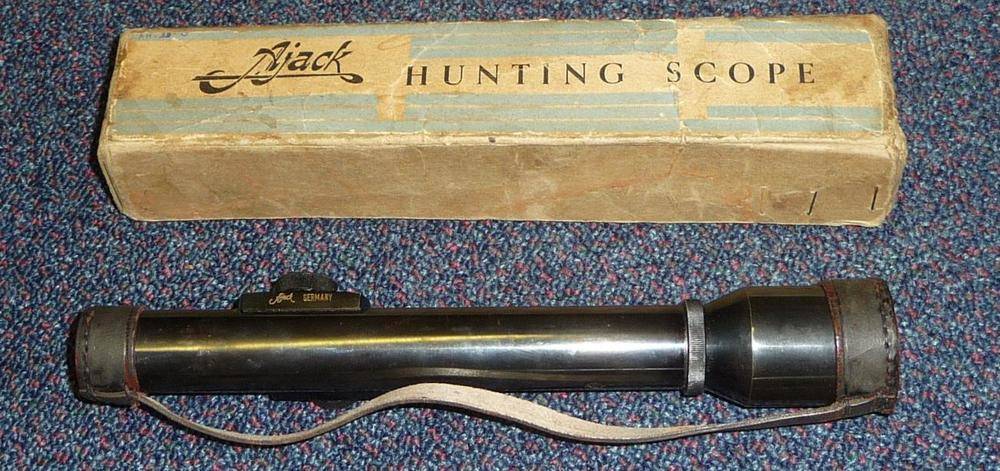 Lot 295 - An Ajack 2,5 X 70 Hunting Scope, numbered 3249, in original box