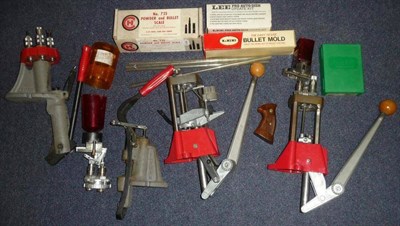 Lot 317 - A Quantity of Reloading Equipment, including a Lyman 450 lube sizer with ratchet, a Lyman six...