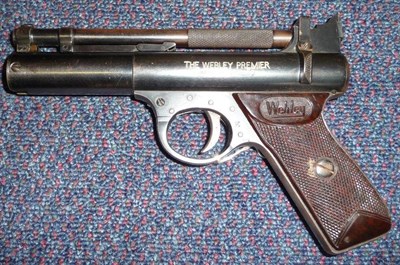 Lot 396 - PURCHASER MUST BE 18 YEARS OR OVER A Webley Premier E .22 Calibre Air Pistol, numbered 764, two...