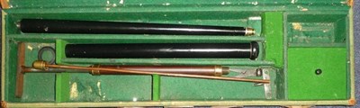 Lot 404 - A 19th Century Walking Stick Air Gun, painted black, in two screwed together sections, with...