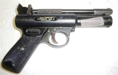 Lot 405 - PURCHASER MUST BE 18 YEARS OR OVER A Webley Premier MkII .22 Calibre Air Pistol, numbered 814, with