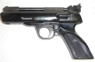 Lot 406 - PURCHASER MUST BE 18 YEARS OR OVER A Webley Tempest .22 Calibre Air Pistol, no number, black...