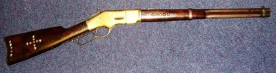 Lot 421 - A Deactivated Copy of a Winchester ";Yellow Boy"; Type .44 Rimfire Rifle, with 48cm steel...