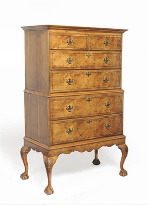 Lot 1559 - A Cedar Chest on Chest, the moulded cornice above two short and two long drawers, the base with two