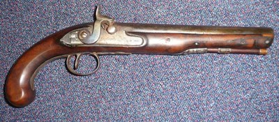 Lot 440 - A Late George III Percussion Cap Travelling Pistol, converted from a flintlock, the 22.5cm...