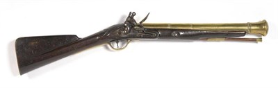 Lot 458 - A Late 18th Century Flintlock Blunderbuss by Rea, with 47cm ring knopped brass barrel, signed...