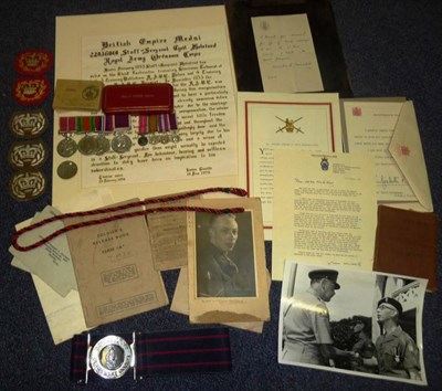 Lot 5 - A Second World War Group of Four Medals and Miniatures, awarded to 22836040 A.S/SGT.(later...