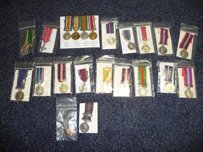 Lot 10 - A Group of Four First/Second World War Miniature Medals, of British War Medal, Victory Medal,...