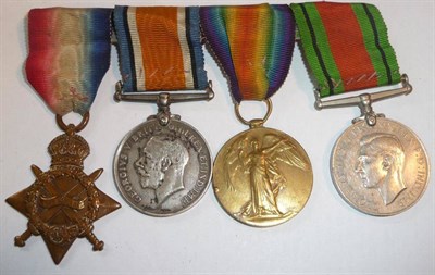 Lot 21 - A First/Second World War Group of Four Medals, awarded to 5351 PTE.W.E.HARDY, NORTH'D FUS;,...
