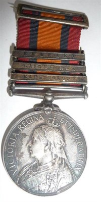 Lot 29 - A Queen's South Africa Medal, with three clasps CAPE COLONY, LAING'S NEK and BELFAST, awarded...