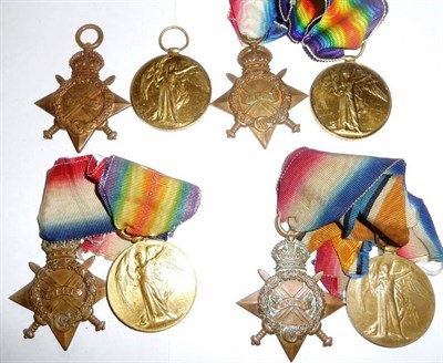 Lot 37 - Four First World War Pairs, each of 1914-15 Star and Victory Medal, to 37127 DVR:G.NORTON....