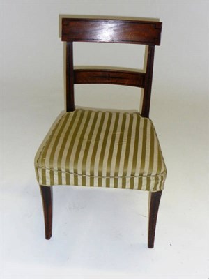 Lot 1567 - A Set of Six Regency Mahogany and Ebony Strung Dining Chairs, early 19th century, the slightly...