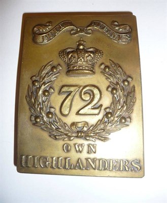 Lot 102 - An OR Brass Shoulder Belt Plate to the Seaforth Highlanders (Ross-shire Buffs, H.R.H. The Duke...