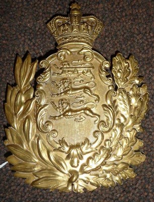 Lot 103 - A Brass Helmet Plate to the Duke of Lancaster's Own Yeomanry, of a crown over a foliate shield...