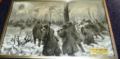 Lot 108 - A First World War Sketch 'Capture of Green Howard's Trench by 7th Batt. Yorkshire Regt.,...