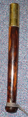 Lot 121 - A George III Lignum Vitae Tipstaff, the brass cylindrical head engraved G III R over a crown, W and