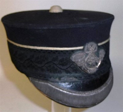 Lot 127 - A Victorian Durham Light Infantry Forage Cap, of black melton cloth, the flat top set with a...