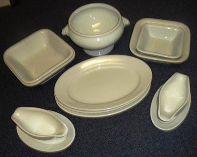 Lot 167 - A Collection of Ten Pieces of German Third Reich White Pottery Canteen Dinner Ware, for Heer...