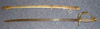 Lot 195 - A Continental Sword for a Boy, with 44.5cm single edge steel blade, brass three bar hilt with...