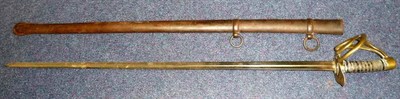 Lot 199 - A 19th Century French Cavalry Sword, with 95cm straight single edge double fullered steel...