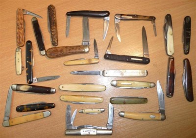 Lot 225 - A Collection of Twenty Five Various Folding Pocket Knives,  by various Sheffield makers...