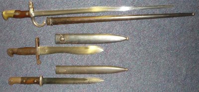 Lot 228 - A French Model 1874 ";Gras"; Sword Bayonet, the T section steel blade dated 1879, the steel...