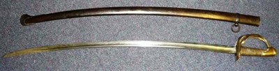 Lot 252 - A French Light Cavalry Sabre, the 90cm single edge curved steel blade with a broad fuller and a...