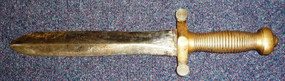 Lot 258 - A French Model 1831 Foot Artillery Sword, the shortened 25cm steel blade with traces of a...