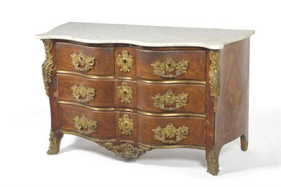 Lot 1589 - A Louis XV Kingwood and Parquetry Commode, mid 18th century, stamped MONDON twice, with a later...