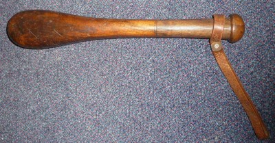 Lot 300 - A South Sea Islands Small Hardwood Hand Club, of flattened oval section, the cylindrical grip...