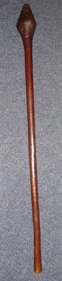 Lot 305 - A Zulu Knobkerrie, circa 1870's, of rich chestnut coloured wood, the swollen ovoid knop with...