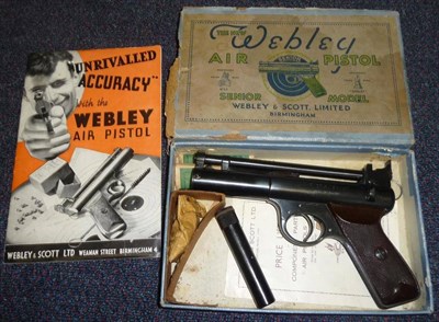 Lot 394 - PURCHASER MUST BE 18 YEARS OR OVER A Webley Senior .177 Calibre Air Pistol, numbered S15819,...