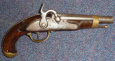 Lot 418 - A 19th Century Continental Percussion Cap Service Pistol, with 18cm steel barrel, the rounded...