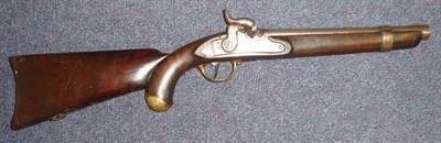 Lot 419 - A 19th Century German Percussion Cap Service Pistol, with 28cm steel barrel, the barrel tang...