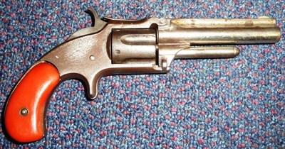 Lot 420 - A Smith & Wesson Model No.1 Rimfire Five Shot Pocket Revolver, the 9cm hinged chromed steel...