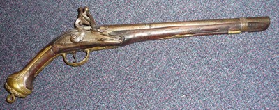 Lot 429 - A Late 18th/Early 19th Century Continental Flintlock Holster Pistol, with 33cm two stage steel...