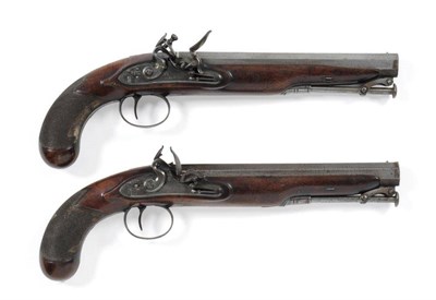 Lot 432 - A Pair of Late 18th/Early 19th Century Flintlock Officer's Pistols by Thomas Cartmell of Doncaster