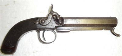 Lot 433 - A 19th Century Percussion Cap Belt Pistol by Wainhouse of Halifax, the 12cm octagonal steel...