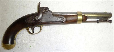 Lot 434 - A US Model 1842 Percussion Cap Cavalry Pistol by H Aston, with 21.5cm steel barrel, the lock...