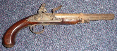 Lot 437 - An 18th Century Flintlock Officer's Pistol by Wogden of London, the 22.5cm steel barrel signed...