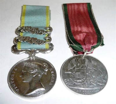 Lot 1 - A Crimea Medal, 1854, un-named; a Turkish Crimea Medal, 1855, Sardinia issue (2)